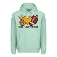 Seafoam peace love football revize Premium Hoodie - AdoDesignShop