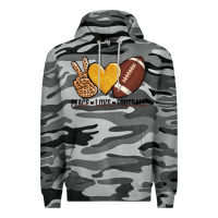 Slate Camo peace love football revize Premium Hoodie - AdoDesignShop