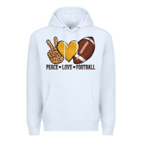 White peace love football revize Premium Hoodie - AdoDesignShop