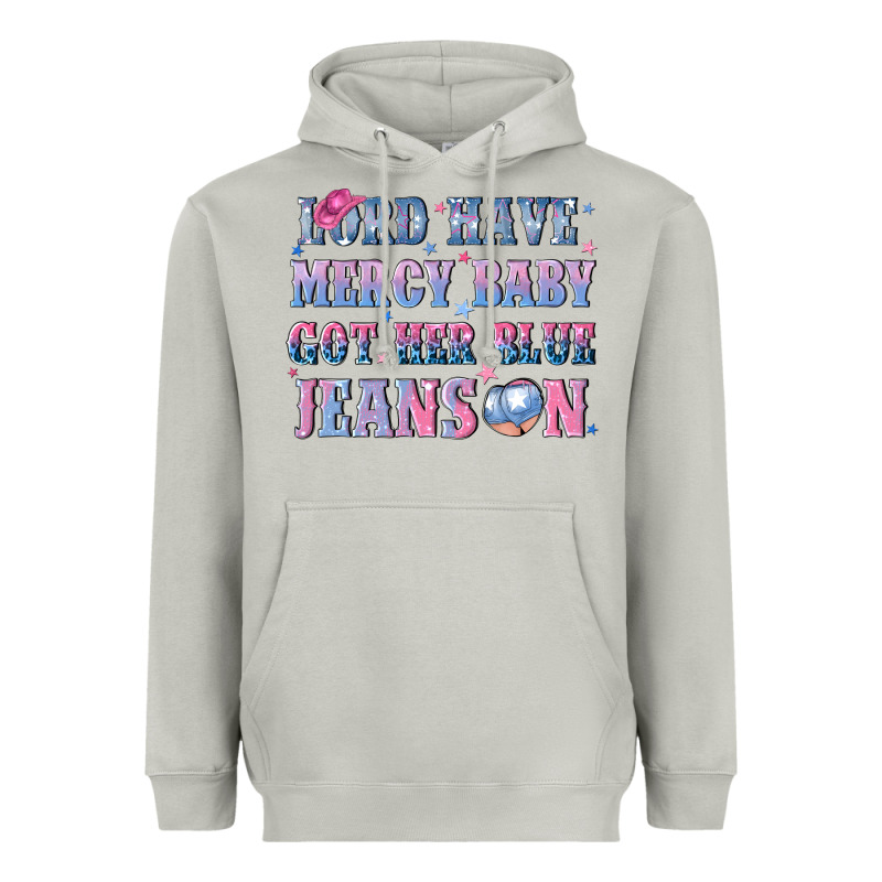 Lord Have Mercy Baby Got Her Blue Jeans On Heavyweight Hoodie by NancyCooperArtShop | Teevron