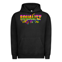Pigment Black Equality hurts no one Urban Hoodie - NancyCooperArtShop