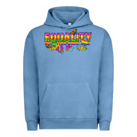 Pigment Pebble Blue Equality hurts no one Urban Hoodie - NancyCooperArtShop