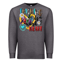 Charcoal Heather teaching is a work of heart Premium Sweatshirt - NancyCooperArtShop