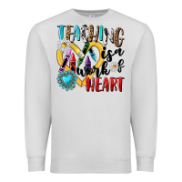 Dove Grey teaching is a work of heart Premium Sweatshirt - NancyCooperArtShop