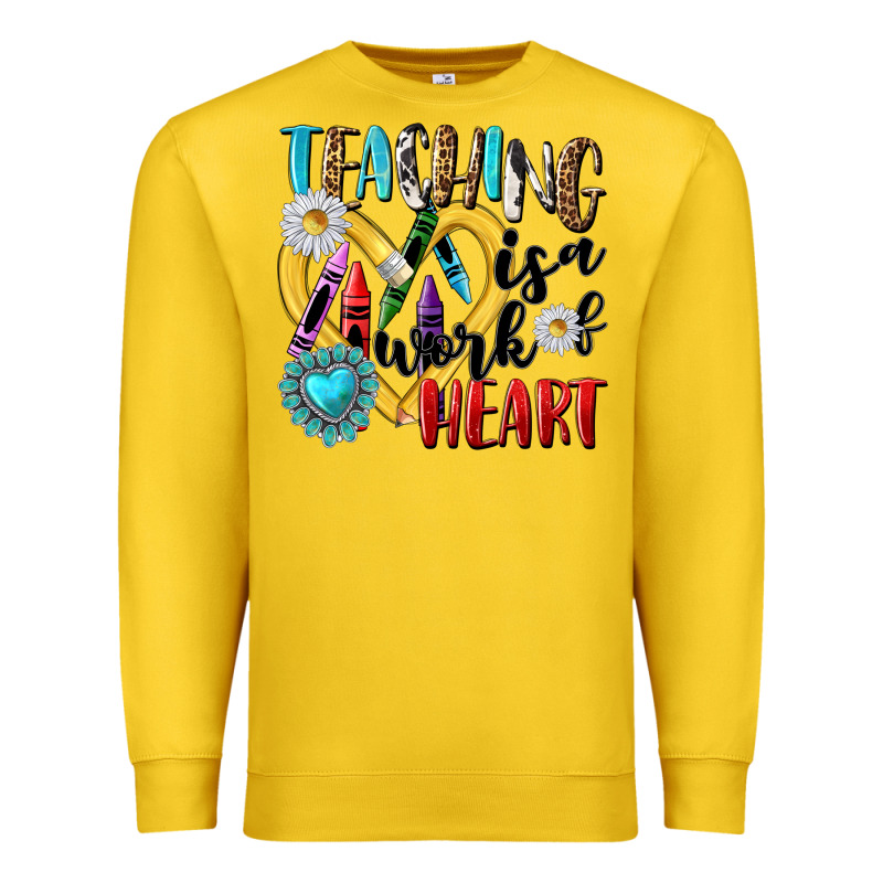Teaching Is A Work Of Heart Premium Sweatshirt by NancyCooperArtShop | Teevron