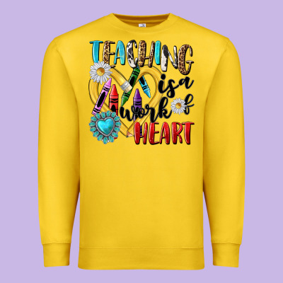 Teaching Is A Work Of Heart Premium Sweatshirt Designed By Nancycooperartshop
