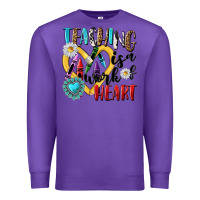 Purple teaching is a work of heart Premium Sweatshirt - NancyCooperArtShop