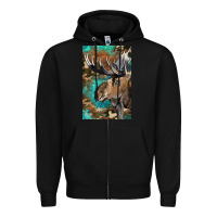 Black Western Camo Moose Zipper Hoodie - LillyAllenDesigns