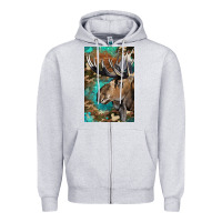 Heather Grey Western Camo Moose Zipper Hoodie - LillyAllenDesigns