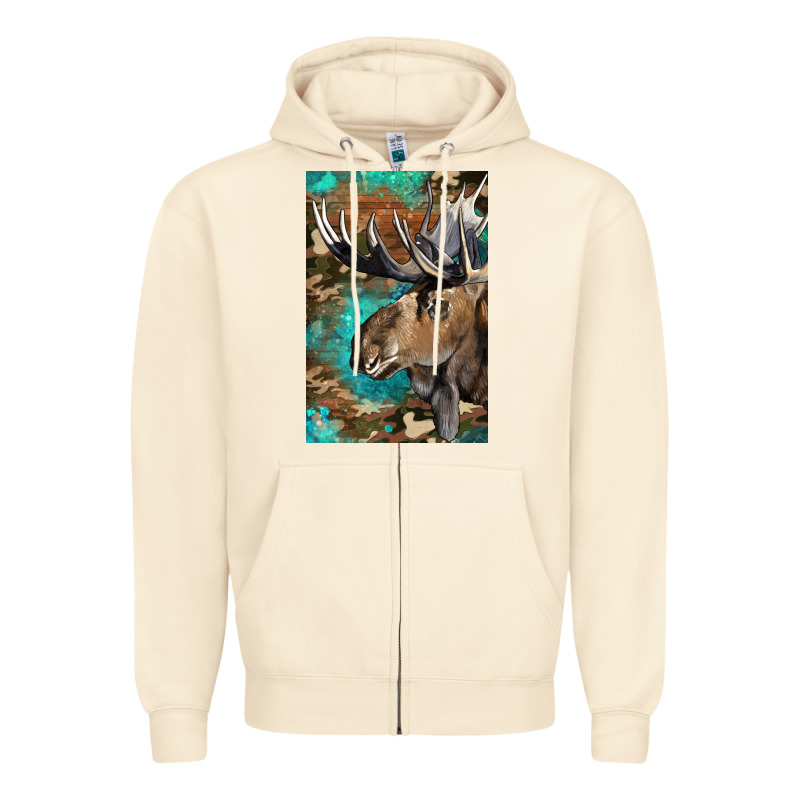 Western Camo Moose Zipper Hoodie by LillyAllenDesigns | Teevron