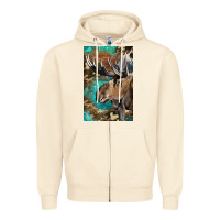 Sandshell Western Camo Moose Zipper Hoodie - LillyAllenDesigns