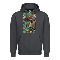 Smoke Western Camo Moose Zipper Hoodie - LillyAllenDesigns