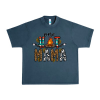 Midnight Navy one hot mama Urban Heavy Tee - CowhideDigitalArt