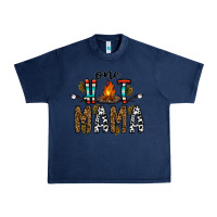 Navy one hot mama Urban Heavy Tee - CowhideDigitalArt