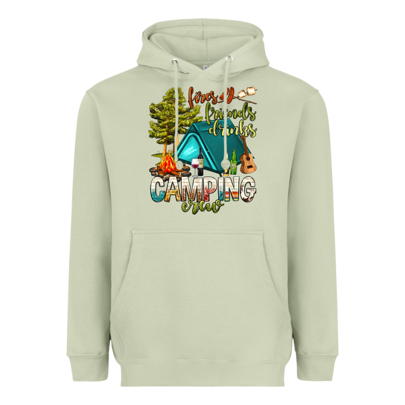 Fires Friends Drinks Camping Crew Heavyweight Hoodie by NancyCooperArtShop | Teevron