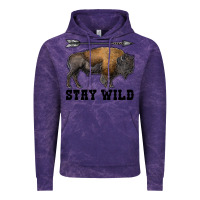 Cloud Purple stay wild bison Vintage Hoodie - RanaPortraitStore