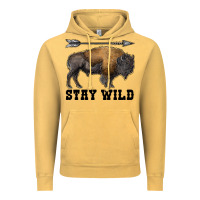 Vintage Mustard stay wild bison Vintage Hoodie - RanaPortraitStore