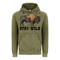 Vintage Olive stay wild bison Vintage Hoodie - RanaPortraitStore