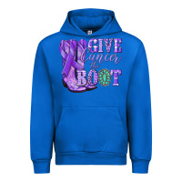 Cobalt Give Cancer the boot purple ribbon Urban Hoodie - NancyCooperArtShop