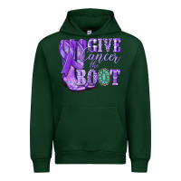 Forest Green Give Cancer the boot purple ribbon Urban Hoodie - NancyCooperArtShop