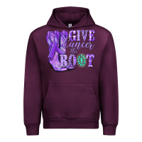 Mauve Wine Give Cancer the boot purple ribbon Urban Hoodie - NancyCooperArtShop