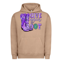 Pigment Burro Give Cancer the boot purple ribbon Urban Hoodie - NancyCooperArtShop
