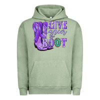 Pigment Oil Green Give Cancer the boot purple ribbon Urban Hoodie - NancyCooperArtShop