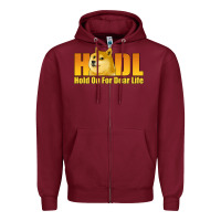 Burgundy hodl hold on for dear life dogecoin Zipper Hoodie - Jasminsmagicworld
