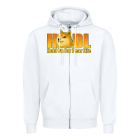White hodl hold on for dear life dogecoin Zipper Hoodie - Jasminsmagicworld