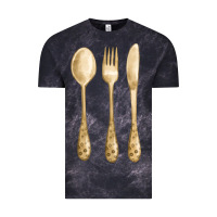 Cloud Black spoon fork knife fa element Vintage Tee - FaDigitalArtStudio