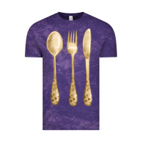 Cloud Purple spoon fork knife fa element Vintage Tee - FaDigitalArtStudio