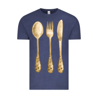 Vintage Denim spoon fork knife fa element Vintage Tee - FaDigitalArtStudio