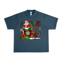 Midnight Navy fa la la la la christmas santa claus coffee cup Urban Heavy Tee - FaDigitalArtStudio