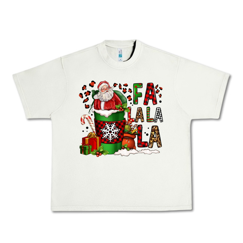 Fa La La La La Christmas Santa Claus Coffee Cup Urban Heavy Tee by FaDigitalArtStudio | Teevron