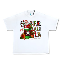 White fa la la la la christmas santa claus coffee cup Urban Heavy Tee - FaDigitalArtStudio