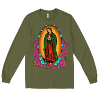 Army Green our lady of guadalupe Long Sleeve Tee - JahusDesignShop