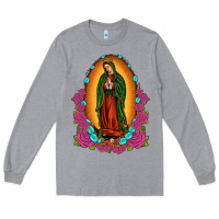 Heather Grey our lady of guadalupe Long Sleeve Tee - JahusDesignShop