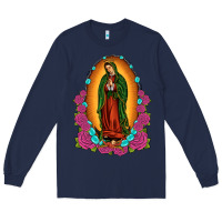 Navy our lady of guadalupe Long Sleeve Tee - JahusDesignShop