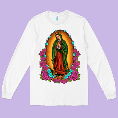 Our Lady Of Guadalupe Long Sleeve Tee Designed By Jahusdesignshop