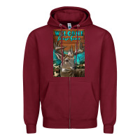 Burgundy Western Buck Deer Garden Zipper Hoodie - LillyAllenDesigns