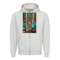 Dove Grey Western Buck Deer Garden Zipper Hoodie - LillyAllenDesigns