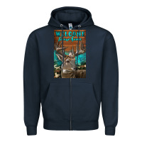 Navy Western Buck Deer Garden Zipper Hoodie - LillyAllenDesigns