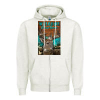Oatmeal Heather Western Buck Deer Garden Zipper Hoodie - LillyAllenDesigns