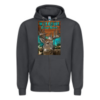 Smoke Western Buck Deer Garden Zipper Hoodie - LillyAllenDesigns