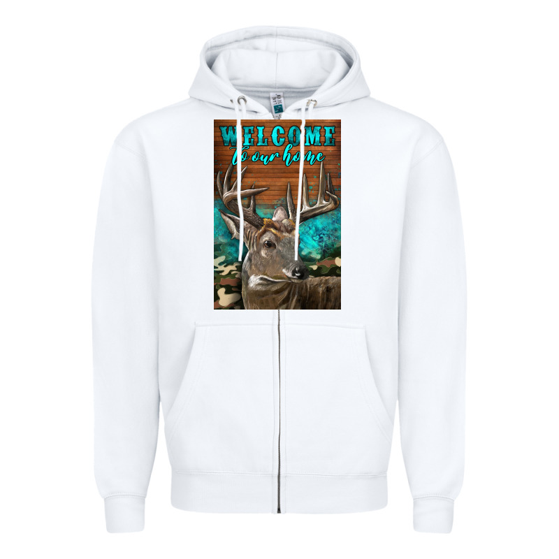 Western Buck Deer Garden Zipper Hoodie by LillyAllenDesigns | Teevron