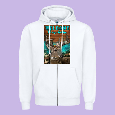 Western Buck Deer Garden Zipper Hoodie Designed By Lillyallendesigns
