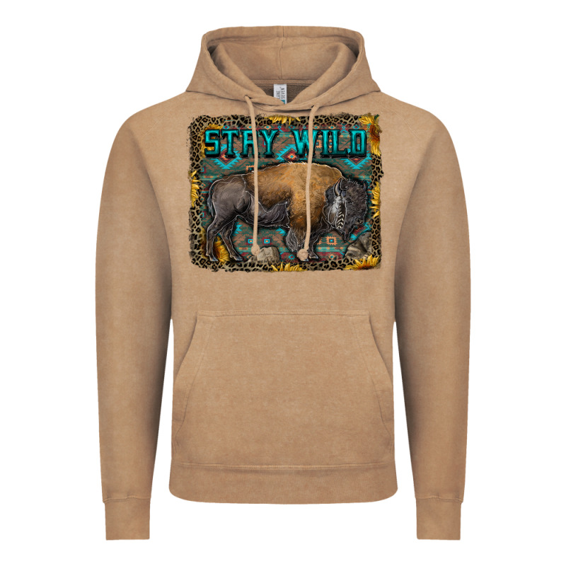 Stay Wild Aztec Bison Vintage Hoodie by RanaPortraitStore | Teevron