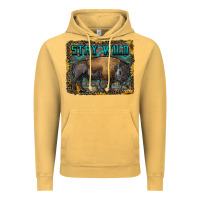 Vintage Mustard stay wild aztec bison Vintage Hoodie - RanaPortraitStore