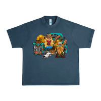 Midnight Navy western Truck with gnomes Urban Heavy Tee - HRA Design Shop