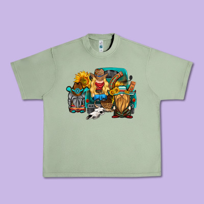 Western Truck With Gnomes Urban Heavy Tee Designed By Hra Design Shop